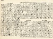 Marathon County - Pike Lake, Johnson, Hull, Plover, Spencer, Wisconsin State Atlas 1930c